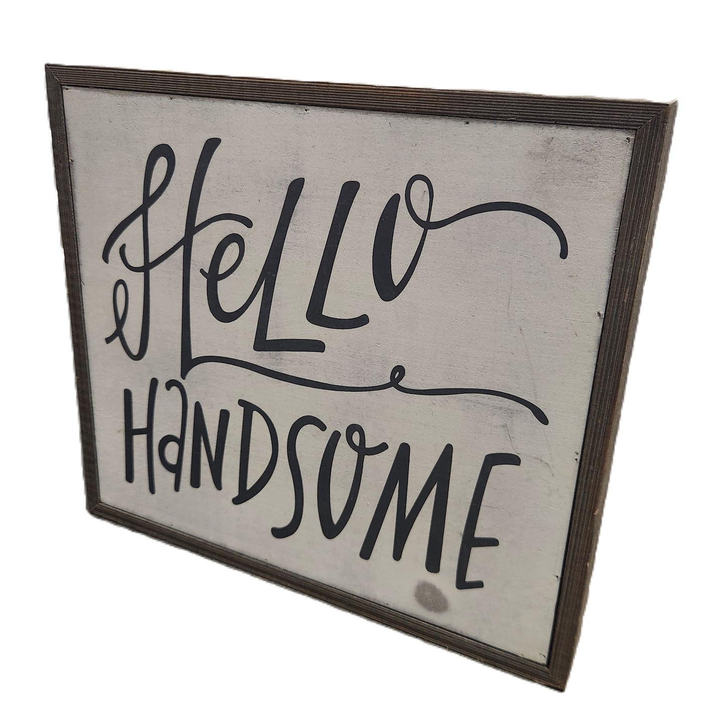 Hello Handsome Wall Art, Wooden Frame, Picture