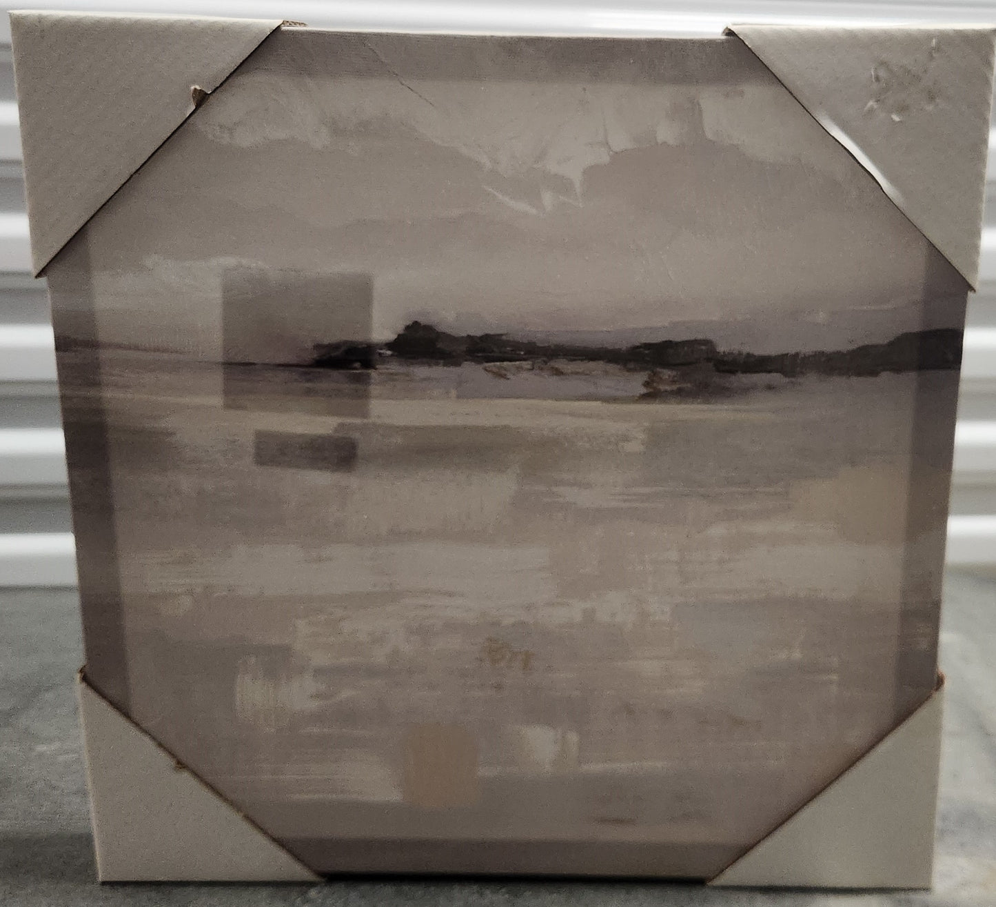 Grey, Canvas, Wall Art, Land Sea and Air, 12 x 12 x 1 5/16 in.