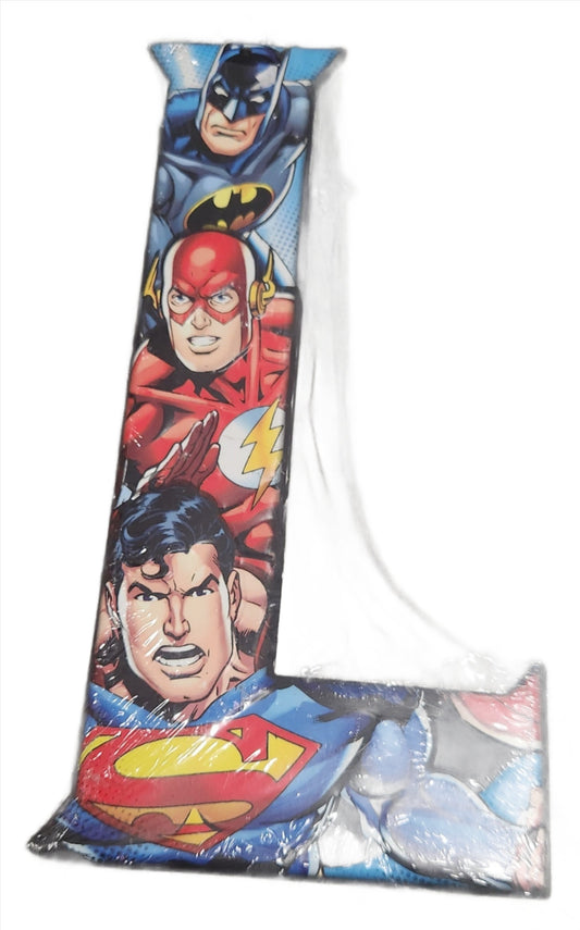 DC Featured Superman, Batman and The Flash Letter L, Decor, 5x10 inches