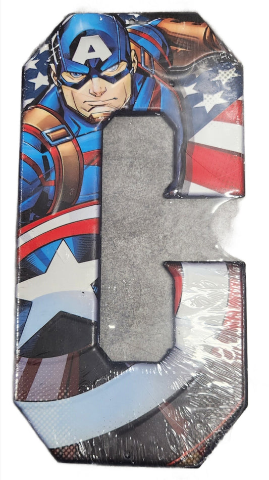 Marvel Featured Captain America Letter "C", Decor, 5x10 inches