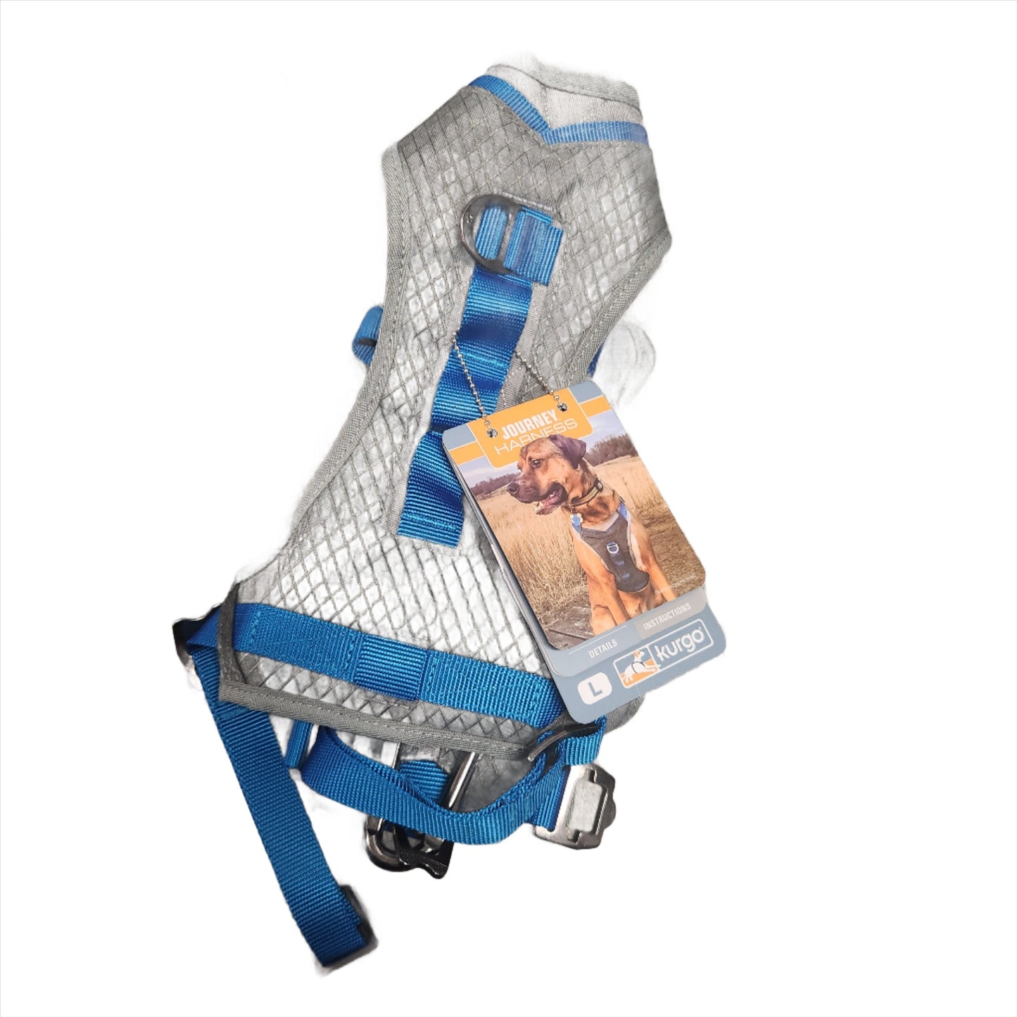 Kurgo Grey/Blue Journey Air Harness for Dogs, Large