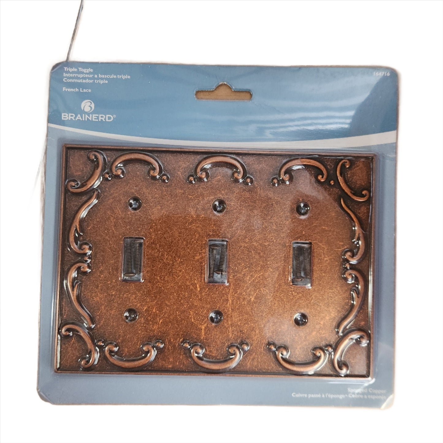 Triple Toggle Copper rustic wall plate