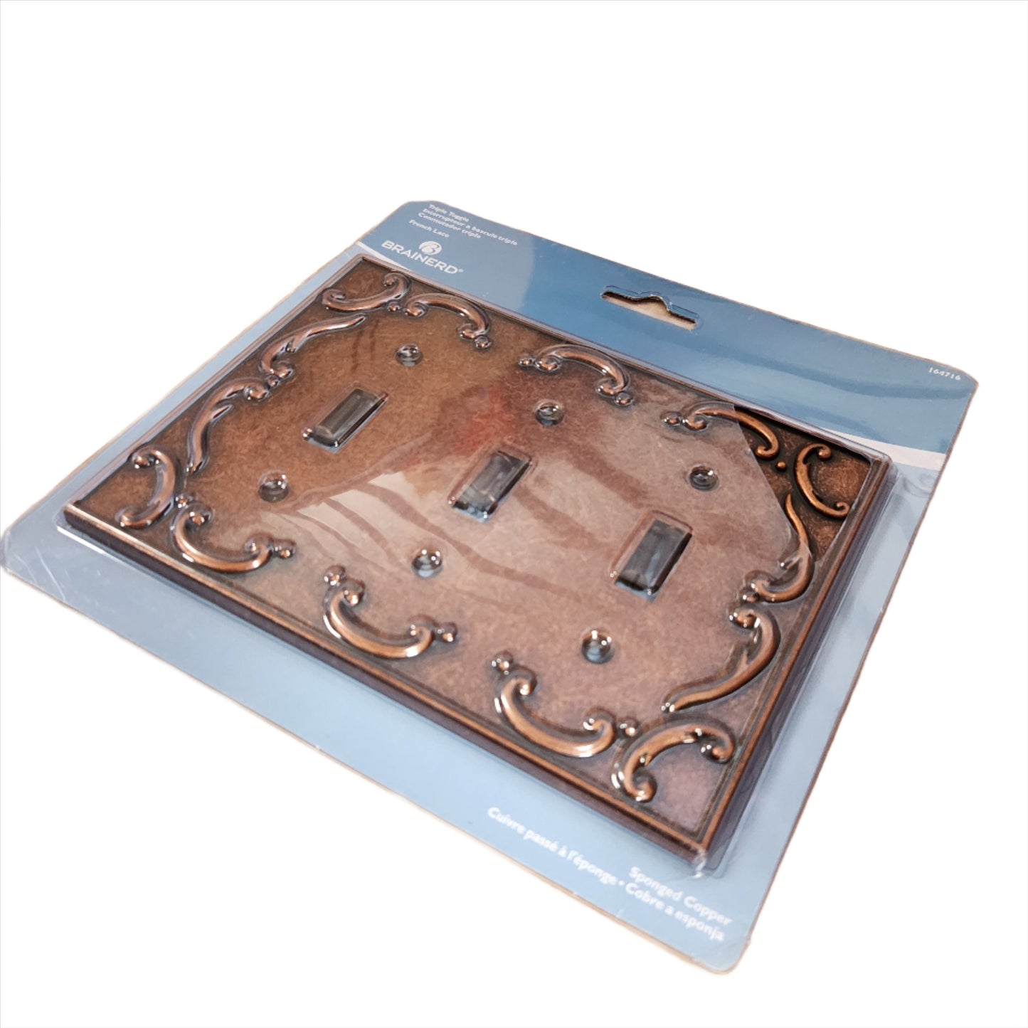 Triple Toggle Copper rustic wall plate