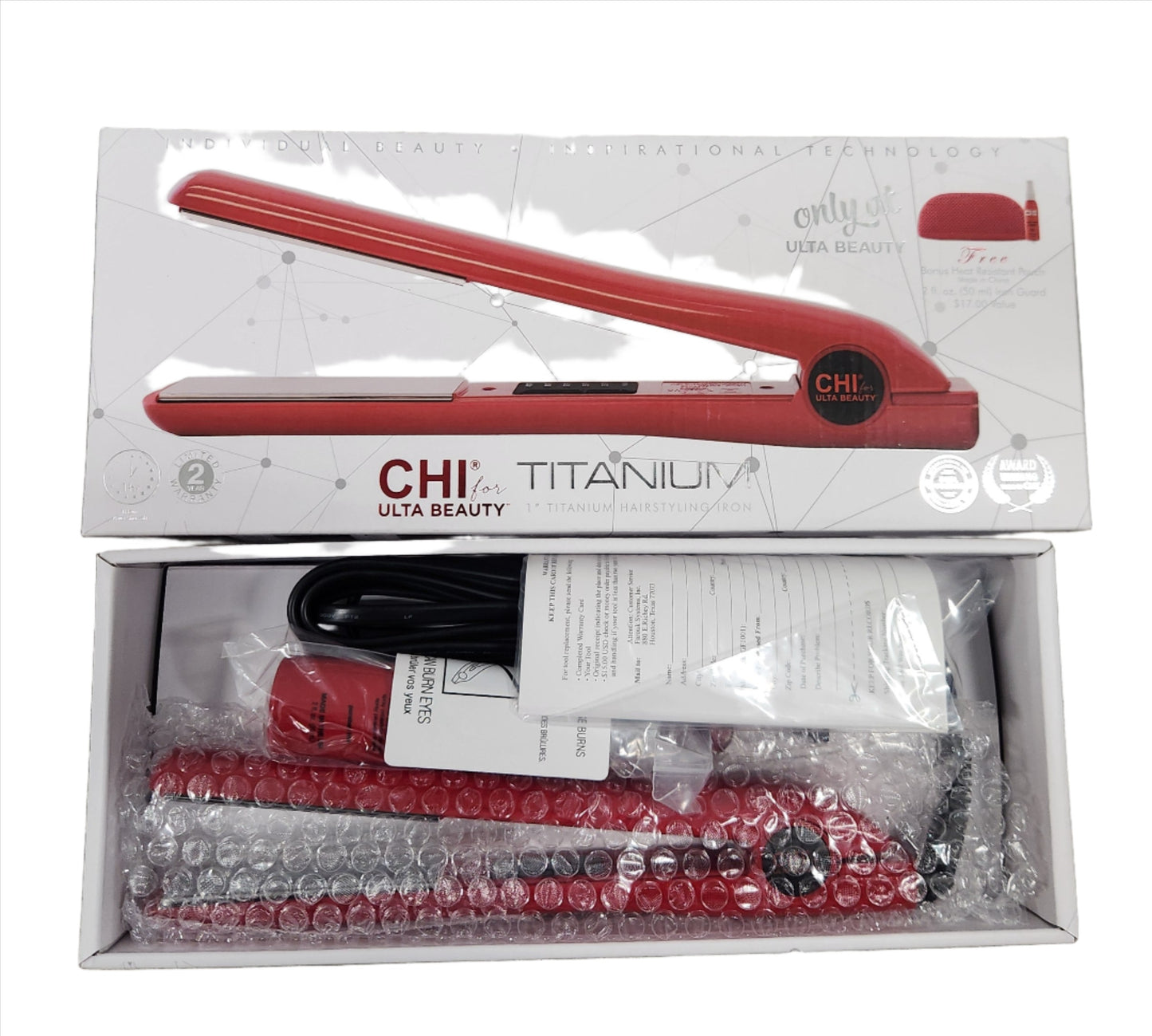 CHI for ULTA TITANIUM 1" Flat Iron - Red