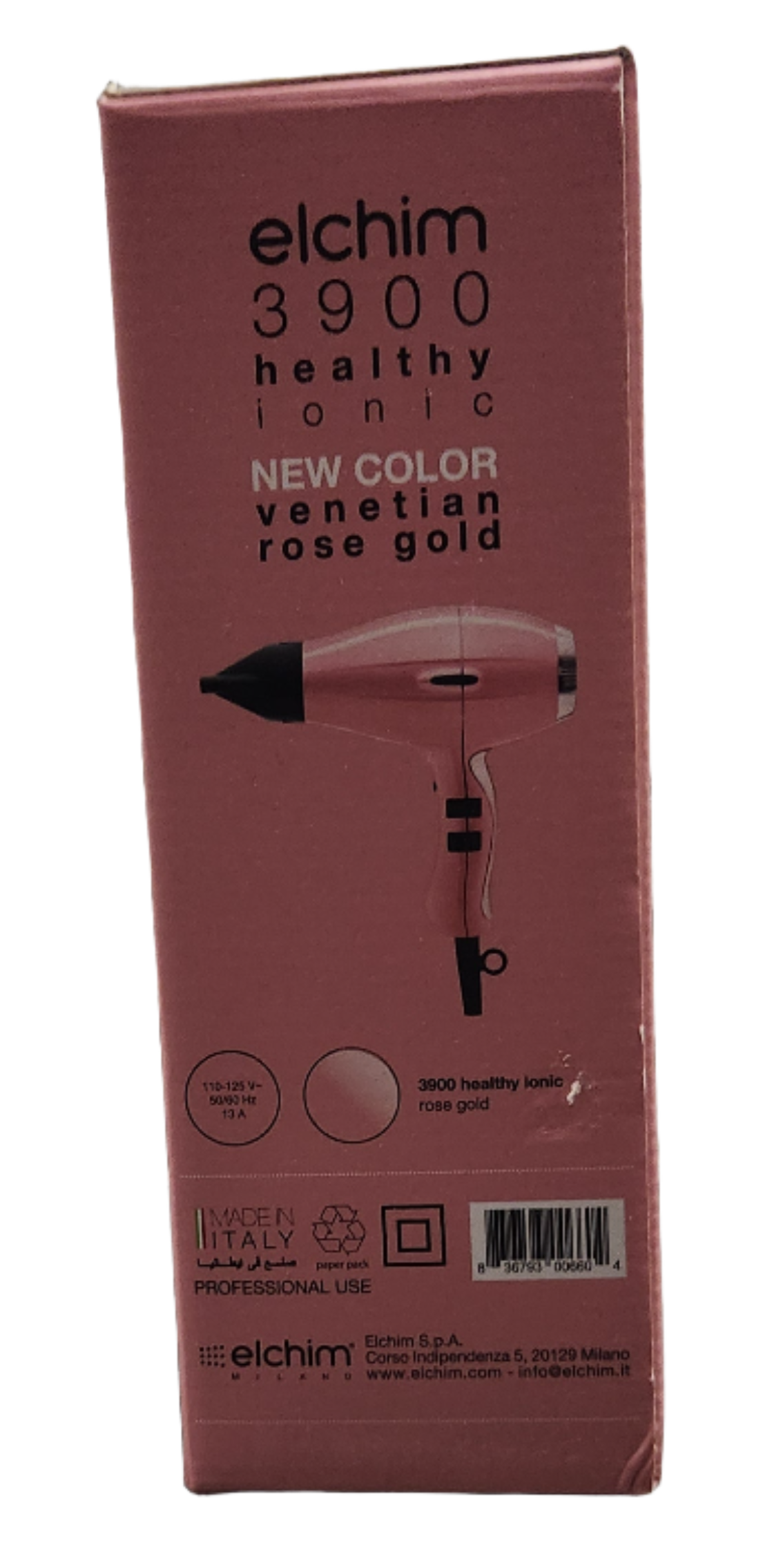 Elchim 3900 Healthy Ionic Hair Dryer Venetian Rose Gold, Italy