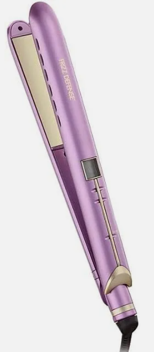 Conair Frizz Defense 1" Flat Iron Hair Straightener, Titanium Plates with Auto Shut-Off and Swivel Cord